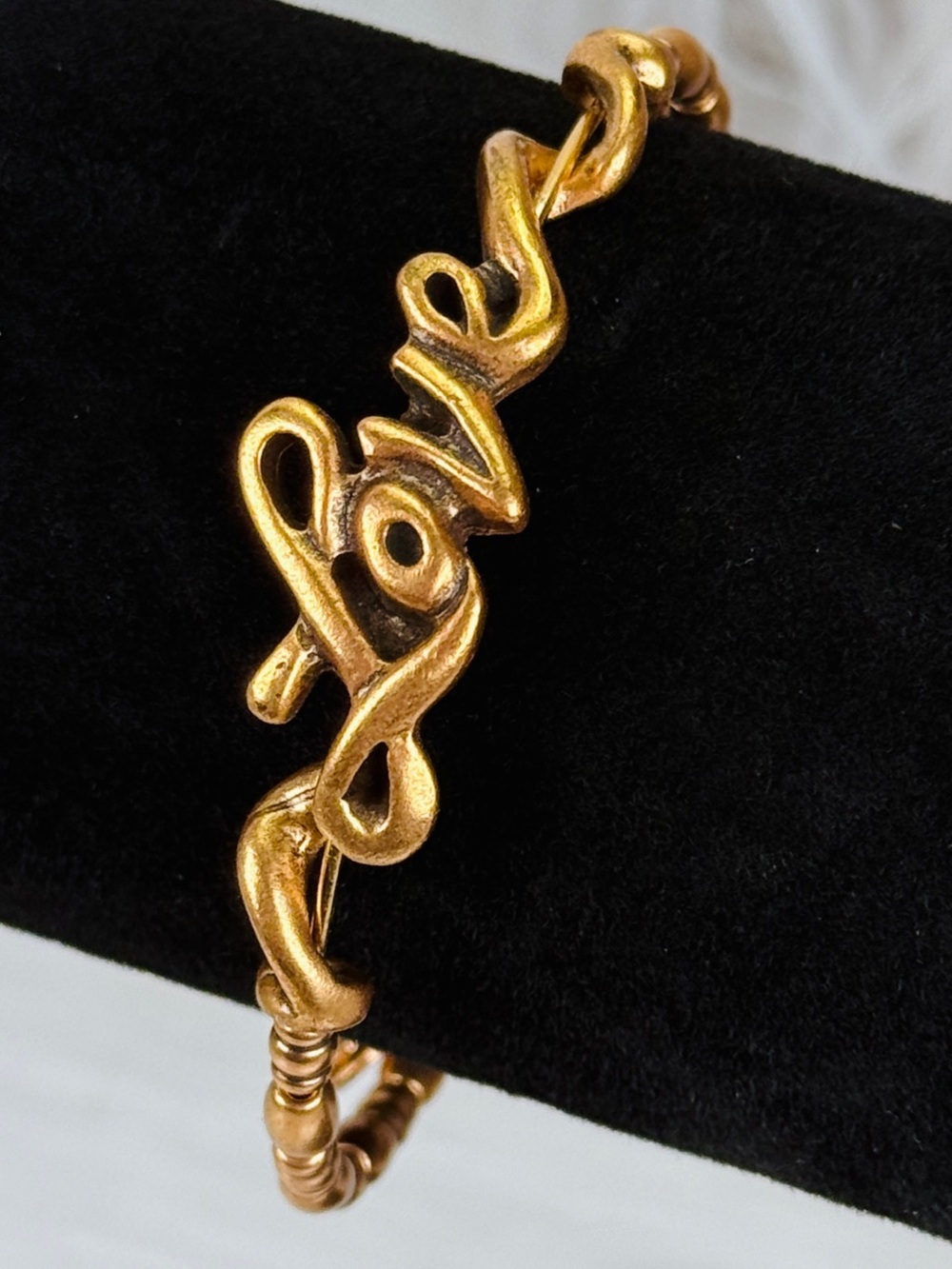 Goldtone "Love" Script Bangle Bracelet